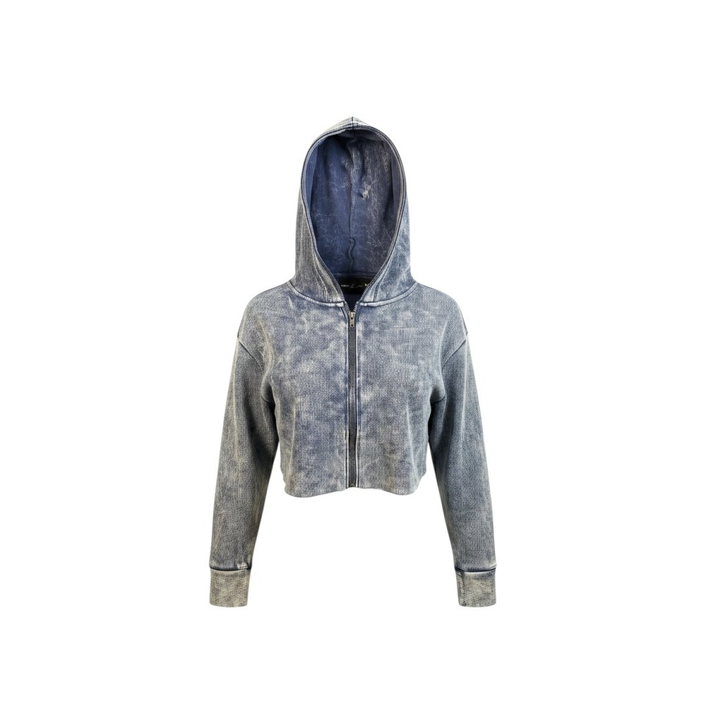 Out From Under Urban Outfitters Cropped Full Zip Sweater Size S Blue
